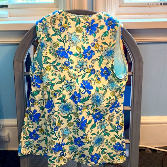 NWT. LANDS END Tankini top. Size 14DDD. Ivory Lotus Flower print. Soft cups. - Picture 3 of 8